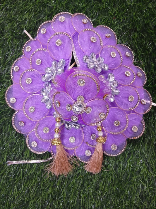 Butti work poshak for Laddu Gopal Ji in purple colour
