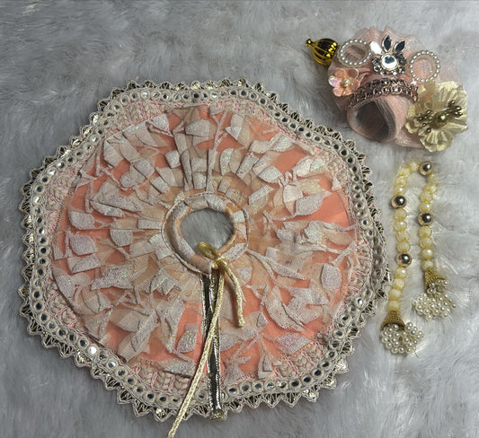 Summer poshak for Laddu Gopal Ji in yellow, peach and wine colour