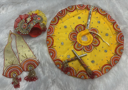 Net poshak Dandiya theme with thread work poshak for Laddu Gopal Ji
