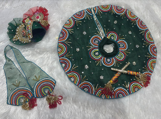Net poshak Dandiya theme with thread work poshak for Laddu Gopal Ji