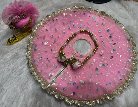 Elegant poshak in pink colour for summer for Laddu Gopal Ji