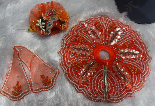 Poshak with moti sequence and embroidery work for Laddu Gopal Ji