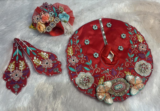 3D butterfly hand embroidered specialised work poshak for Laddu Gopal Ji